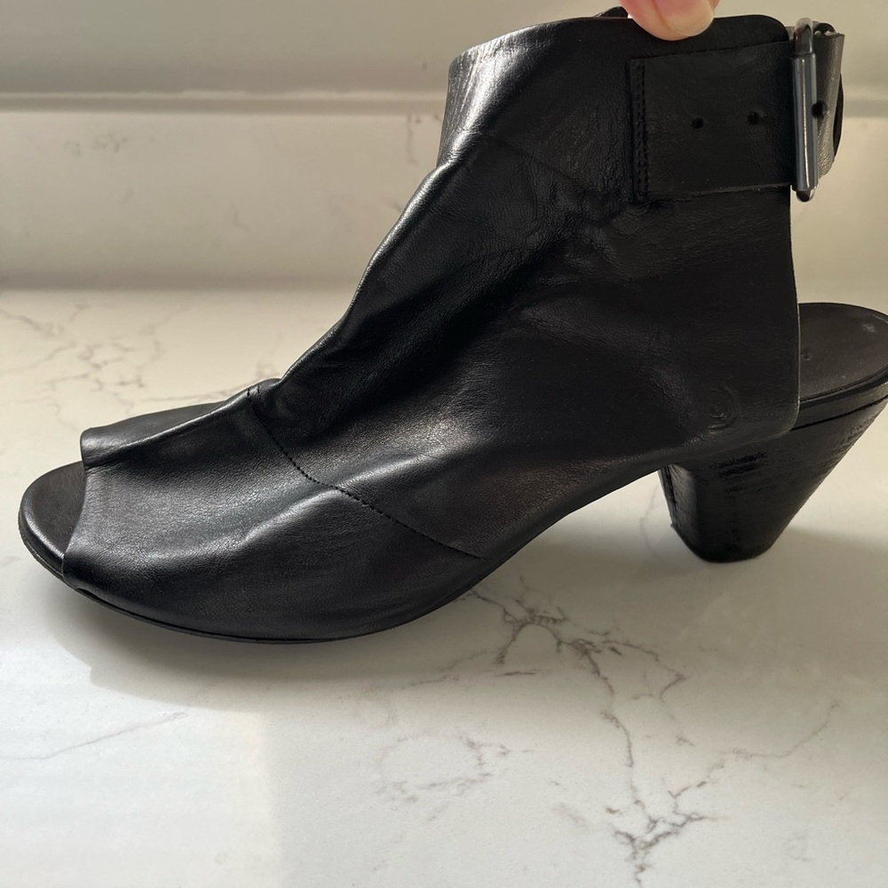 Marsell Black Peep-Toe Heeled Ankle Boots